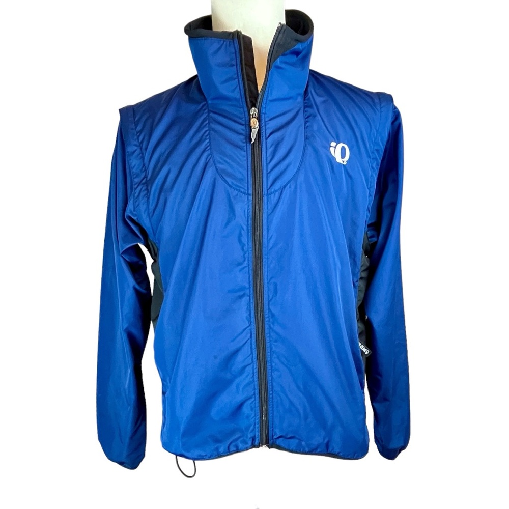 PEARL IZUMI Blue Windbreaker Jacket Vest Sz Medium Removable Sleeves Cycling‎